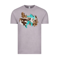 Vintage Zinc cowhide leopard turquoise patch Vintage Tee - AdoDesignShop