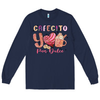 Navy cafecito y pan dulce Long Sleeve Tee - MaliasSmallBusiness