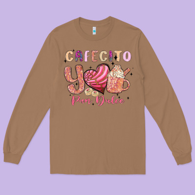 Cafecito Y Pan Dulce Long Sleeve Tee Designed By Maliassmallbusiness