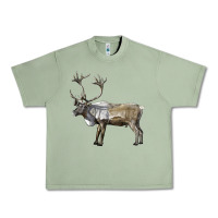 Oil Green reindeer buck deer Urban Heavy Tee - LillyAllenDesigns