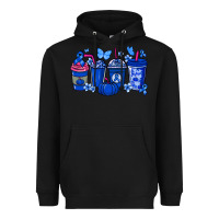 Black Colon Cancer coffee cups blue ribbon Heavyweight Hoodie - NancyCooperArtShop