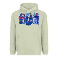 Matcha Colon Cancer coffee cups blue ribbon Heavyweight Hoodie - NancyCooperArtShop