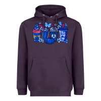 Plum Colon Cancer coffee cups blue ribbon Heavyweight Hoodie - NancyCooperArtShop