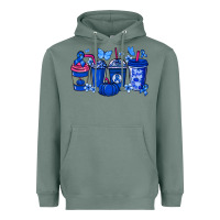 Sage Colon Cancer coffee cups blue ribbon Heavyweight Hoodie - NancyCooperArtShop