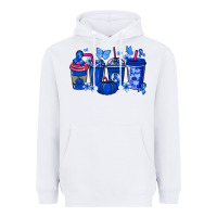 White Colon Cancer coffee cups blue ribbon Heavyweight Hoodie - NancyCooperArtShop