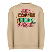 Mushroom sip coffee read book Heavyweight Sweatshirt - MaliasSmallBusiness