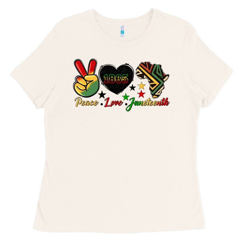 Peace Love Juneteenth 1865 Ladies Tee by HRA Design Shop | Teevron
