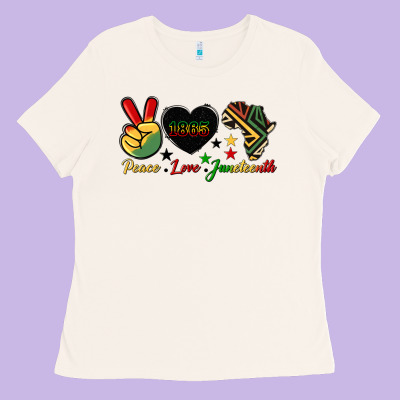 Peace Love Juneteenth 1865 Ladies Tee Designed By Hra Design Shop