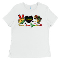 White peace love juneteenth 1865 Ladies Tee - HRA Design Shop