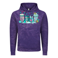 Cloud Purple winter Christmas tree cakes coffee Vintage Hoodie - Jasminsmagicworld
