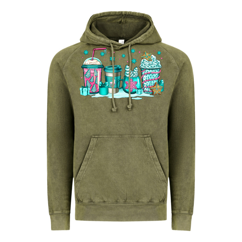 Winter Christmas Tree Cakes Coffee Vintage Hoodie by Jasminsmagicworld | Teevron