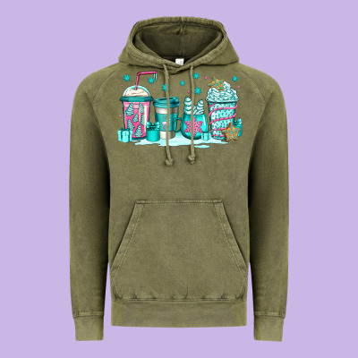 Winter Christmas Tree Cakes Coffee Vintage Hoodie Designed By Jasminsmagicworld
