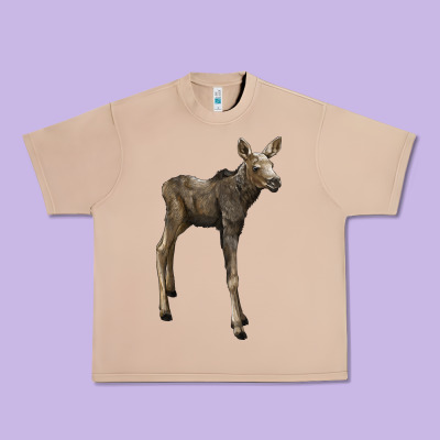Moose Fawn Deer Urban Heavy Tee Designed By Lillyallendesigns