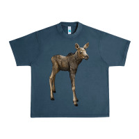 Midnight Navy moose fawn deer Urban Heavy Tee - LillyAllenDesigns