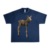 Navy moose fawn deer Urban Heavy Tee - LillyAllenDesigns