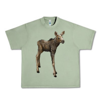 Oil Green moose fawn deer Urban Heavy Tee - LillyAllenDesigns