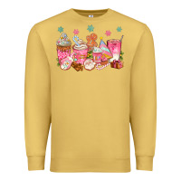 Antique Gold Pink gingerbread coffee cups Premium Sweatshirt - texasbilliewilder
