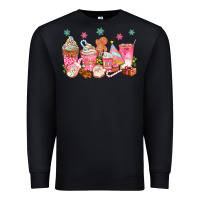 Black Pink gingerbread coffee cups Premium Sweatshirt - texasbilliewilder
