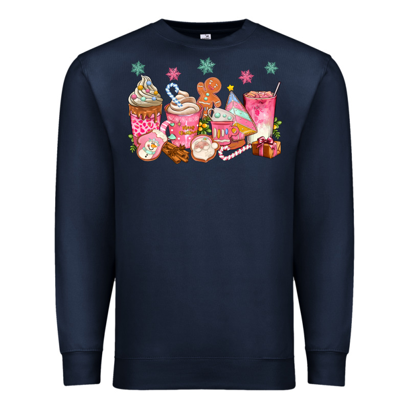 Pink Gingerbread Coffee Cups Premium Sweatshirt by texasbilliewilder | Teevron
