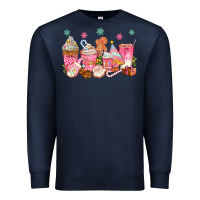 Navy Pink gingerbread coffee cups Premium Sweatshirt - texasbilliewilder