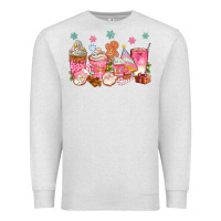 Oatmeal Heather Pink gingerbread coffee cups Premium Sweatshirt - texasbilliewilder
