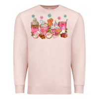 Pale Pink Pink gingerbread coffee cups Premium Sweatshirt - texasbilliewilder