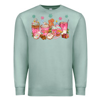 Seafoam Pink gingerbread coffee cups Premium Sweatshirt - texasbilliewilder