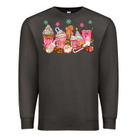 Smoke Pink gingerbread coffee cups Premium Sweatshirt - texasbilliewilder