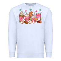 White Pink gingerbread coffee cups Premium Sweatshirt - texasbilliewilder