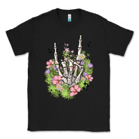 Black skeleton flowers Classic Tee - MaliasSmallBusiness