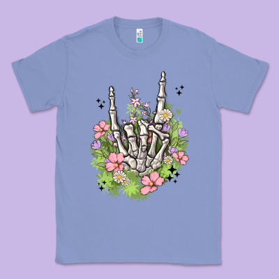 Skeleton Flowers Classic Tee Designed By Maliassmallbusiness