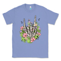 Colony Blue skeleton flowers Classic Tee - MaliasSmallBusiness