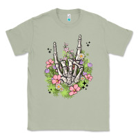 Matcha skeleton flowers Classic Tee - MaliasSmallBusiness