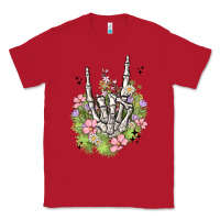 Red skeleton flowers Classic Tee - MaliasSmallBusiness