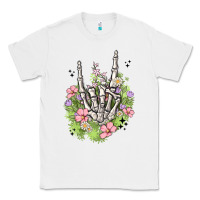 White skeleton flowers Classic Tee - MaliasSmallBusiness