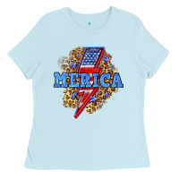 Merica Lightning Bolt Ladies Tee | Teevron