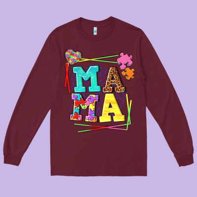Autism Mama Long Sleeve Tee Designed By Nancycooperartshop