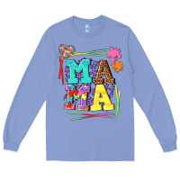 Colony Blue Autism Mama Long Sleeve Tee - NancyCooperArtShop