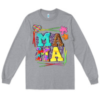 Heather Grey Autism Mama Long Sleeve Tee - NancyCooperArtShop