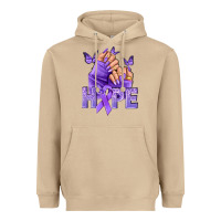 Mushroom Hope lavender ribbon all cancers Heavyweight Hoodie - NancyCooperArtShop