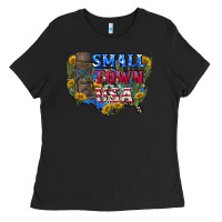 Black Small town usa 4th of july Ladies Tee - CowGirlArtShop
