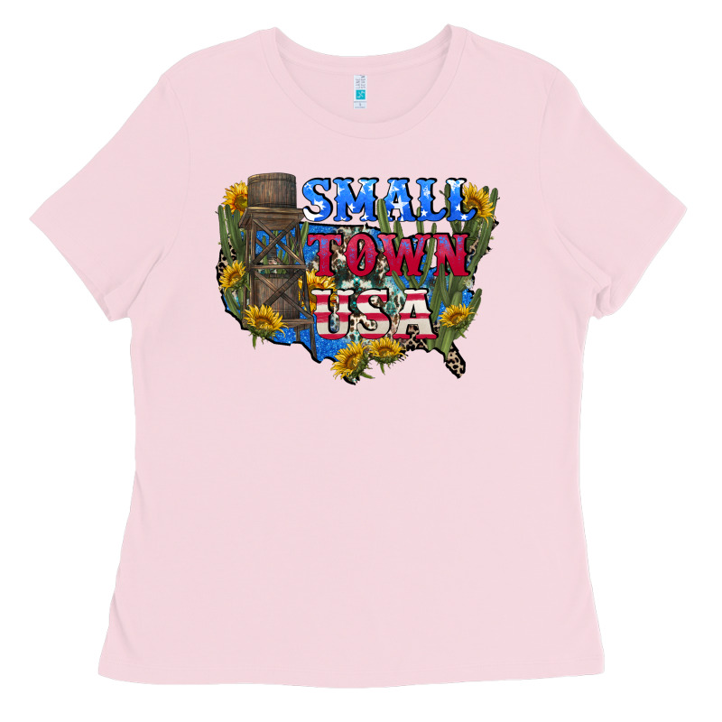Small Town Usa 4th Of July Ladies Tee by CowGirlArtShop | Teevron