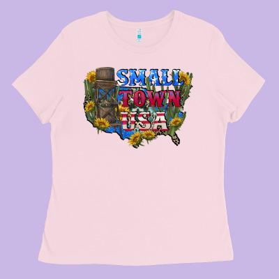 Small Town Usa 4th Of July Ladies Tee Designed By Cowgirlartshop