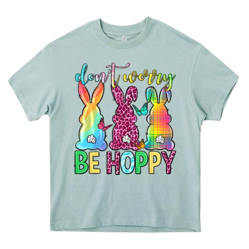 Don't Worry Be Hoppy Easter Day Heavy Core Tee by Neo Western | Teevron