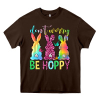 Chocolate Brown Don't worry be hoppy Easter Day Heavy Core Tee - Neo Western