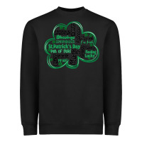 Black st patricks day shamrock typography Heavyweight Sweatshirt - MaliasSmallBusiness