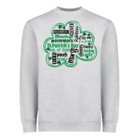 St Patricks Day Shamrock Typography Heavyweight Sweatshirt | Teevron