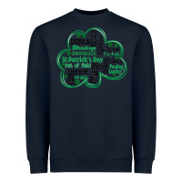 Navy st patricks day shamrock typography Heavyweight Sweatshirt - MaliasSmallBusiness