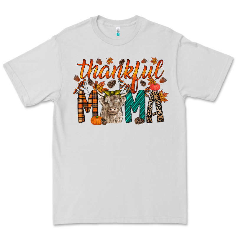 Thankful Mama Highland Cow Premium Tee by RacoonDesign | Teevron