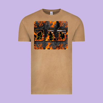 American Firefighter Dad Vintage Tee Designed By Lillyallendesigns